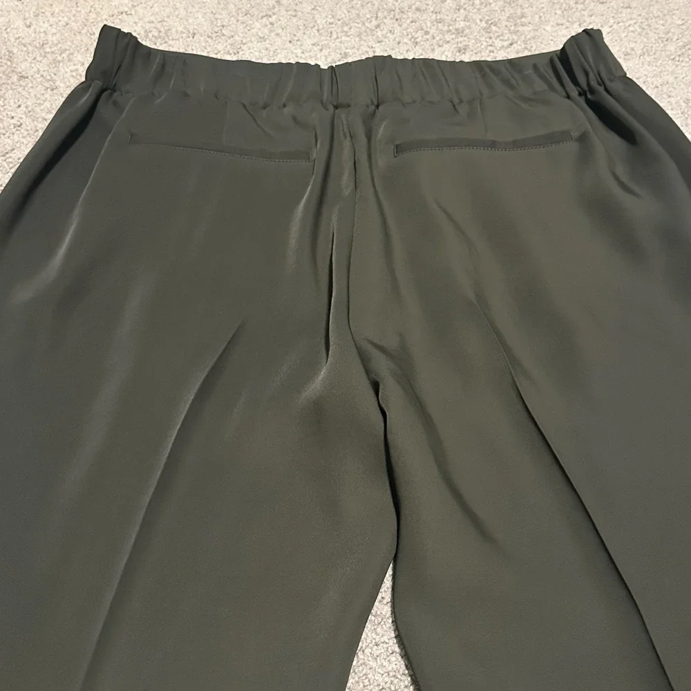 Vince Olive Green Wide Leg Trousers‎ High Waist Elastic Back Pants Womens XL